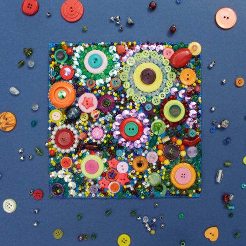 September Crafternoon: Button and Bead Mosaics