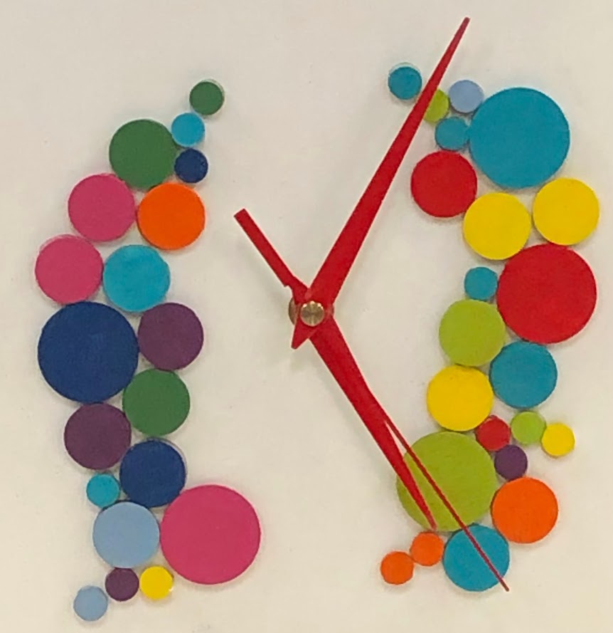 colorful abstract wall clock