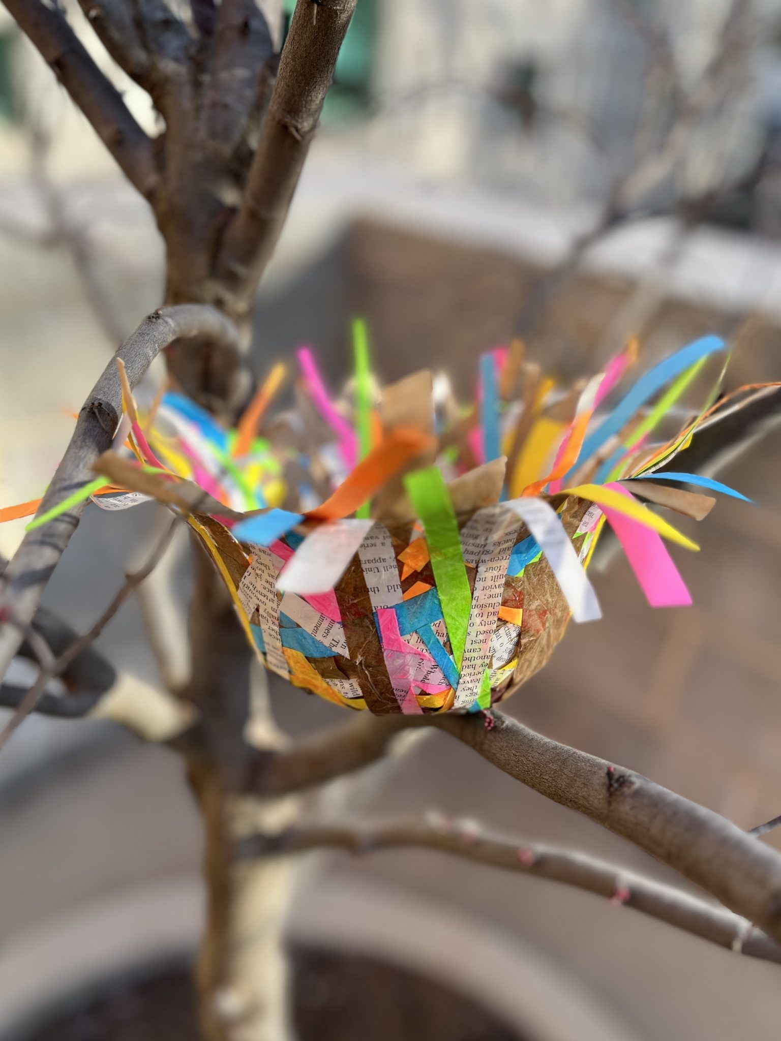 Paper mache bird's nest