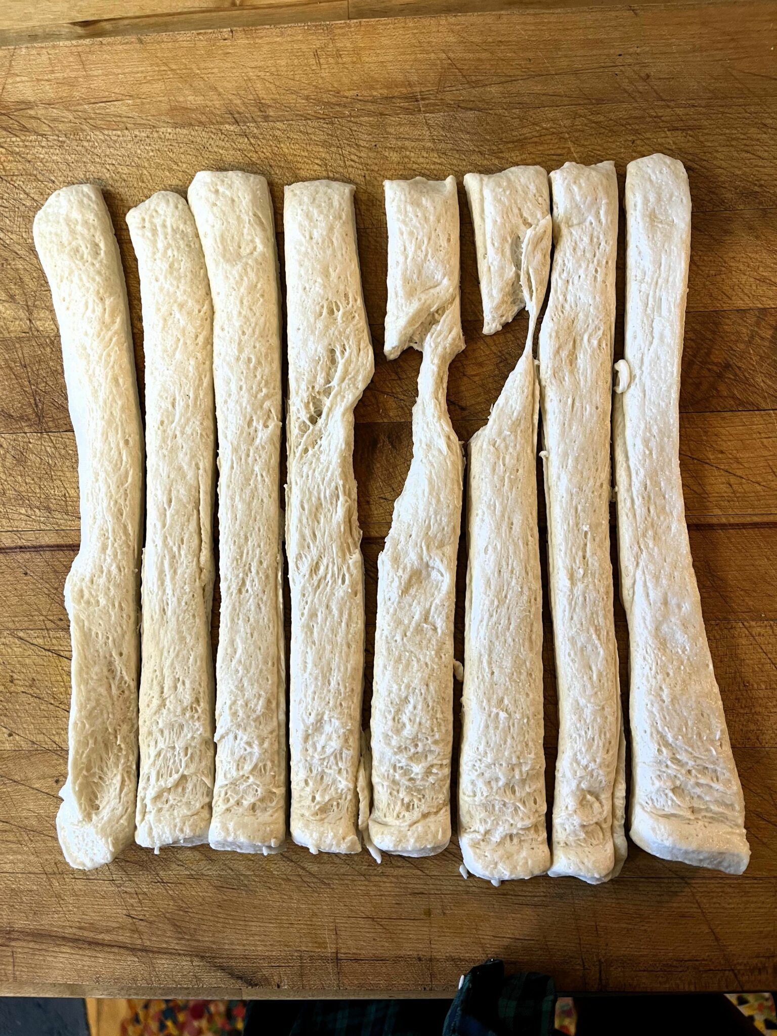 Snake breadstick dough