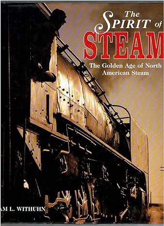 Side view of a large locomotive and the title of the book