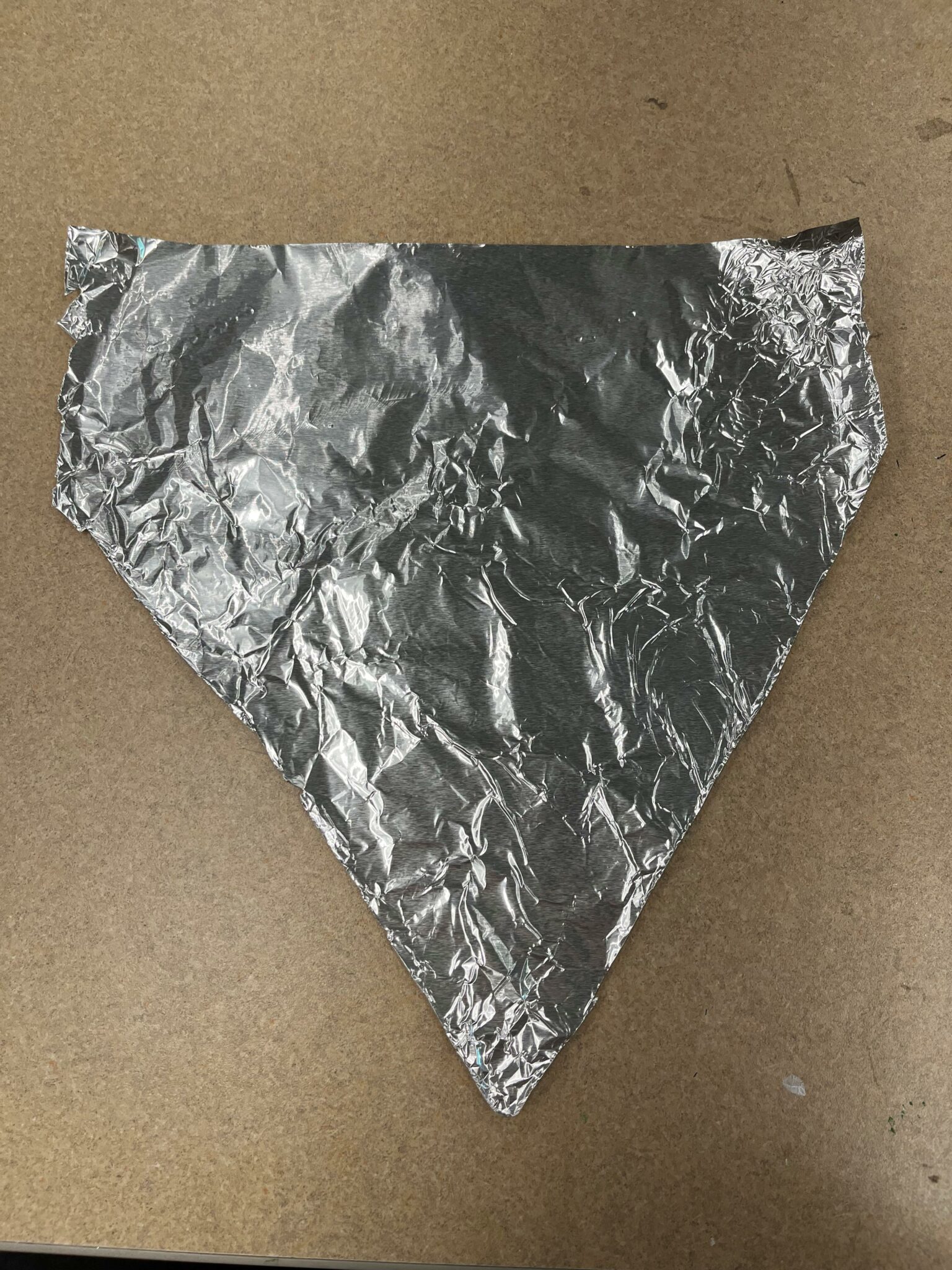 Square of aluminum foil