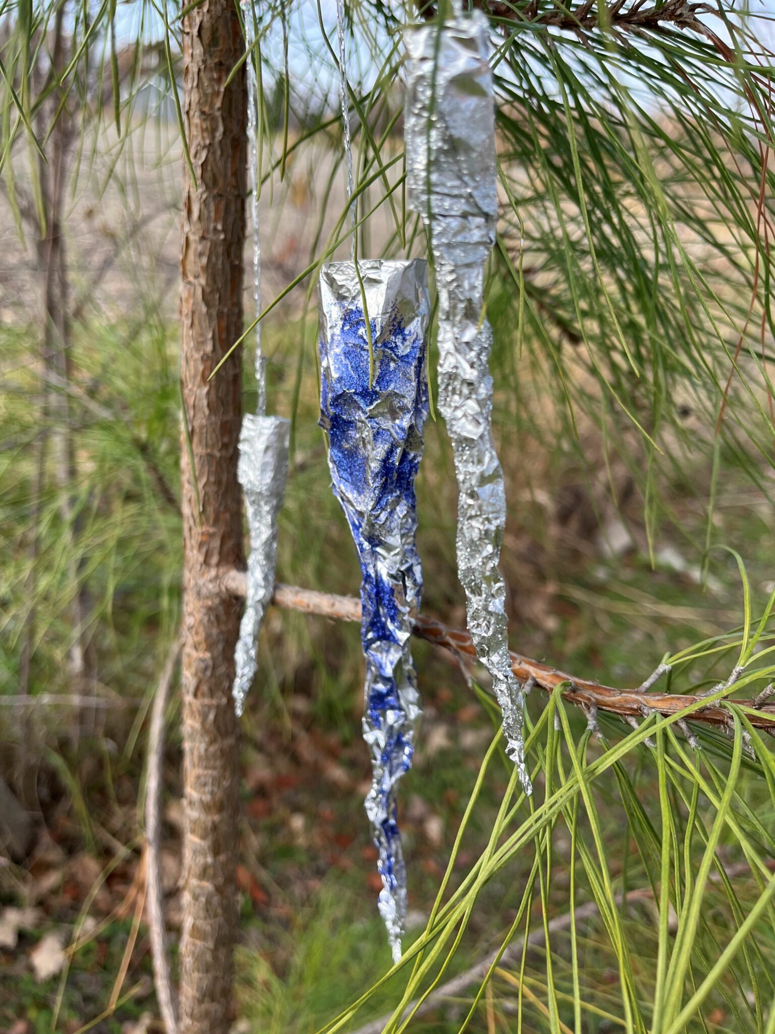 Icicle Baubles on trees